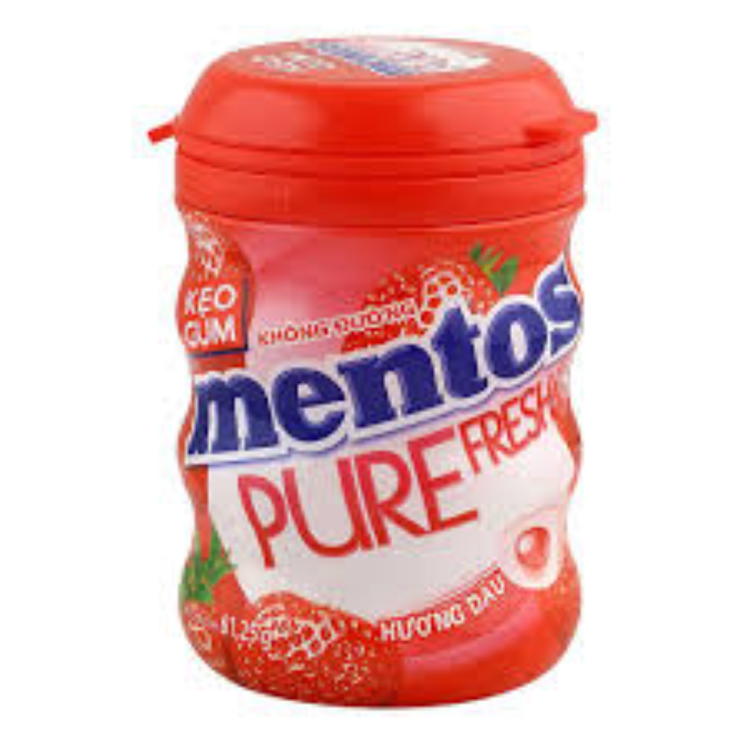 MENTOS PF STRAWBERRY CHEWING GUM 61.25G